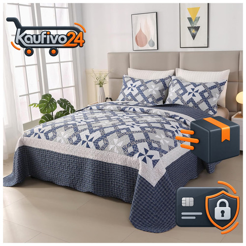 Tagesdecke blau mikrofaser set - blau,
